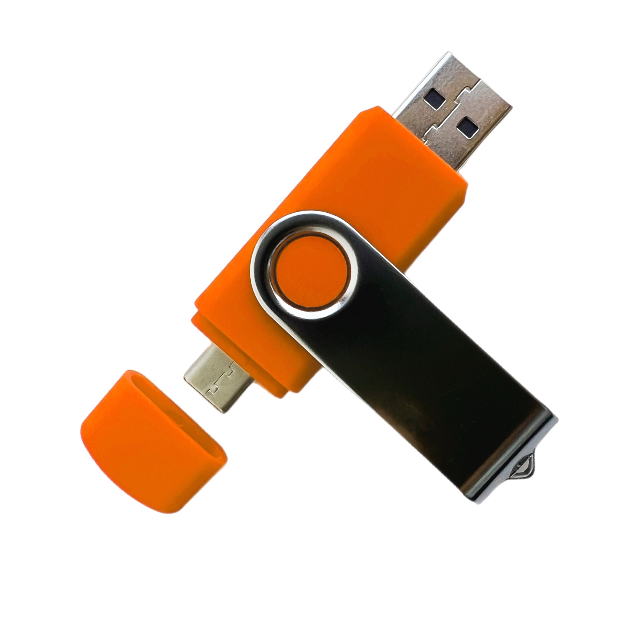 Флешка 104 OTG Type-C, пластик, 16 ГБ, оранжевая