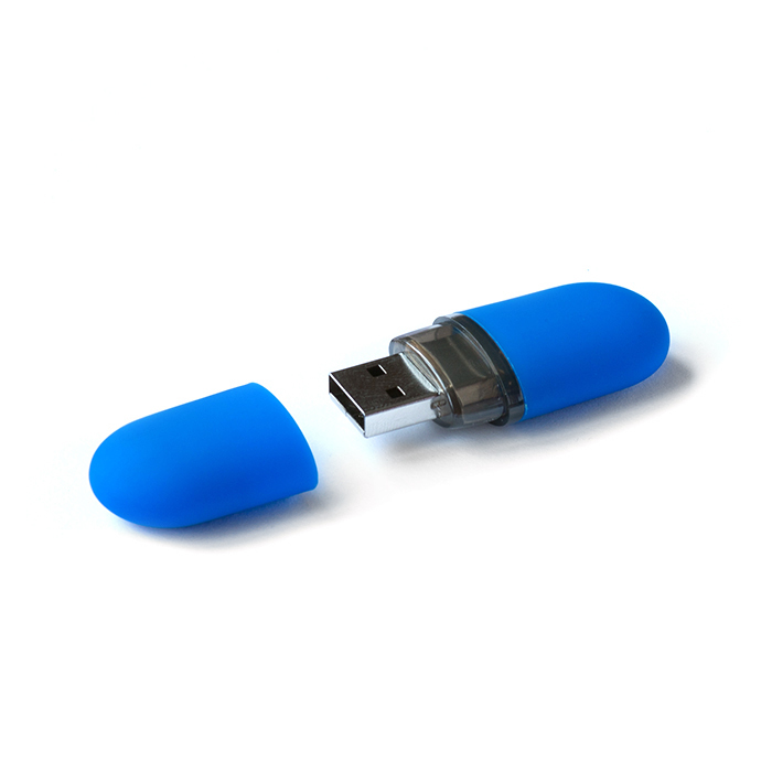 USB-флешка модель 184 Soft Touch, (USB 2.0), объем памяти 4 GB, цвет синий