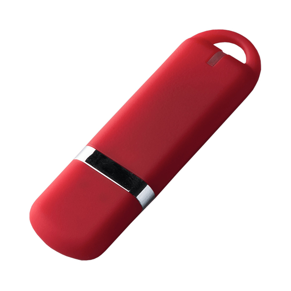 USB-флешка модель 187 Soft Touch, (USB 2.0),объем памяти 4 GB, цвет красный