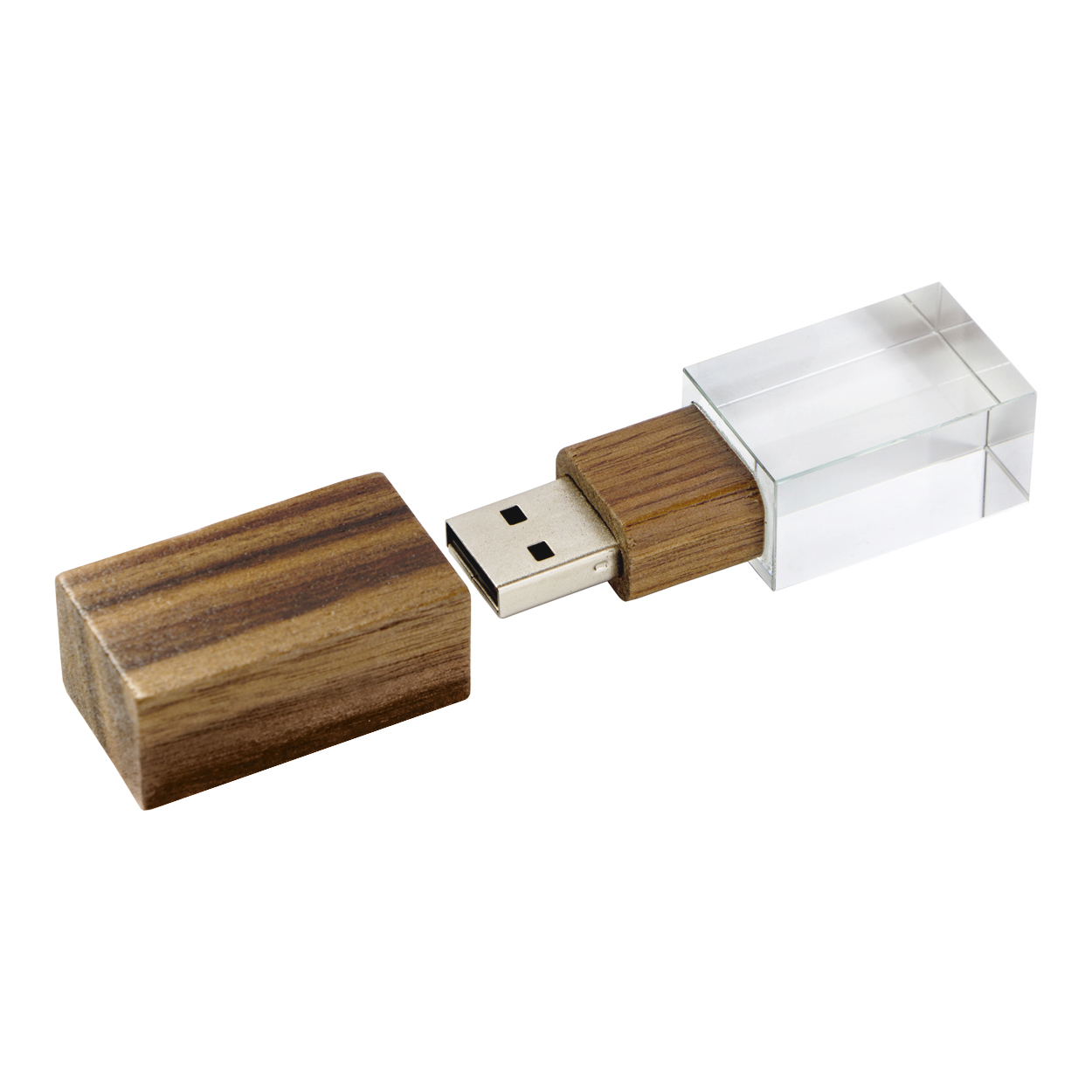 Флешка 310 Dark Wood, стекло, 4 ГБ, темное дерево